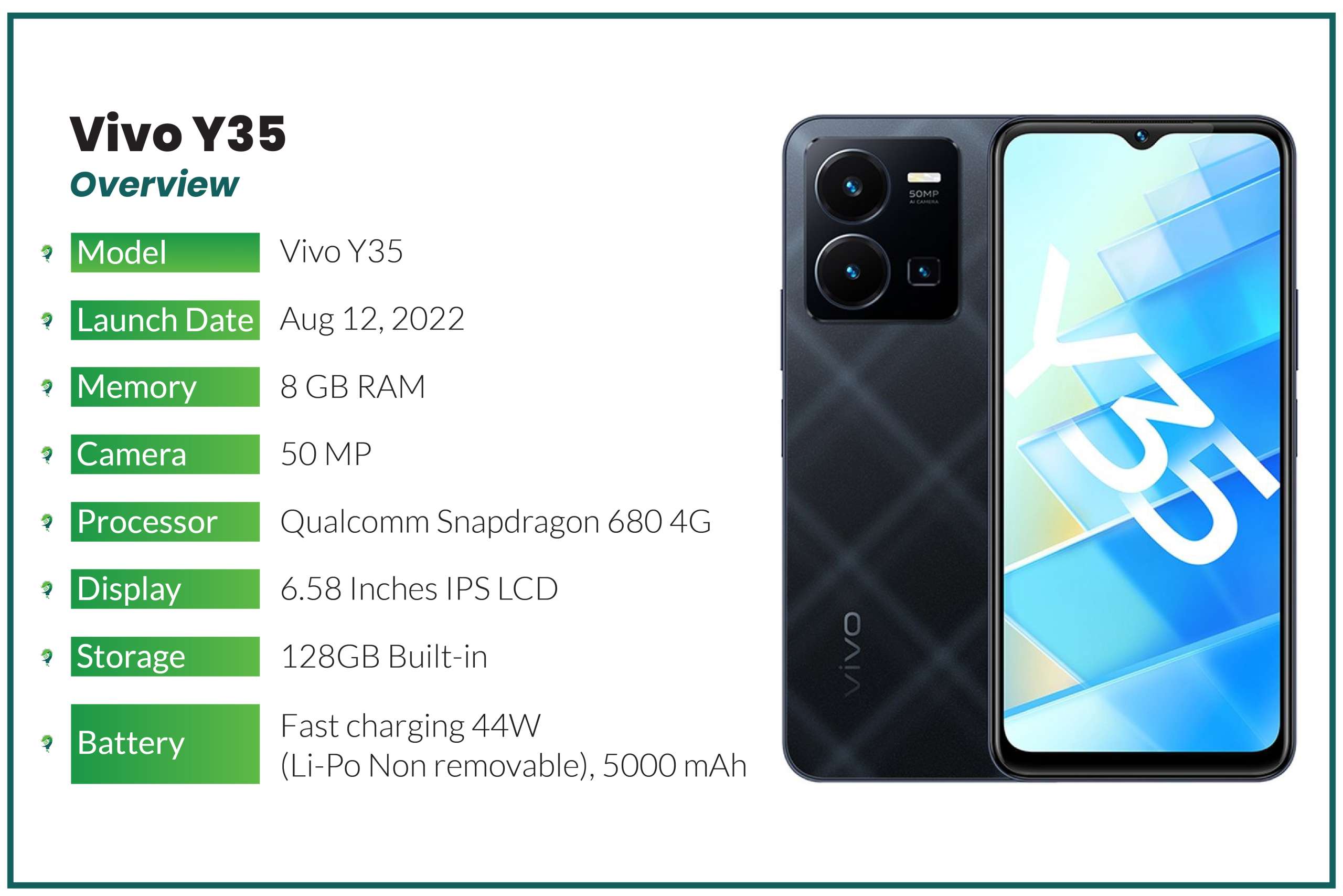 Vivo Y35 Specs & Price in Pakistan